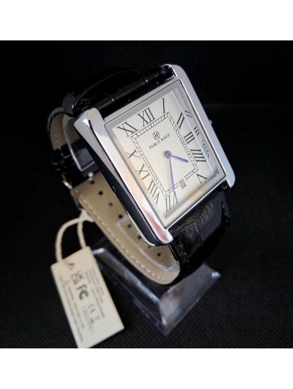 Brand New 40mm Pablo Raez Must Tank Leather Men's Watch